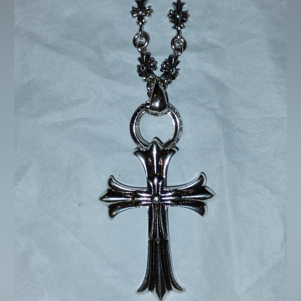 Silver Cross Pendant Necklace - Picture 2 of 5